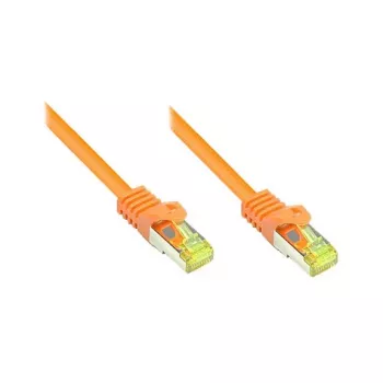 Kabel krosowy RJ45 z przewodem surowym kat. 7 i zabezpieczeniem zatrzasku (RNS®), S/FTP, PiMF, bezhalogenowy, 600MHz, OFC, pomarańczowy, 0,5m, Good Connections® (8070R-005O)