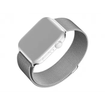 Siateczkowy pasek FIXED do Apple Watch 38/40/41mm — FIXMEST-436-SL srebrny, stal nierdzewna Milanese, regulowany