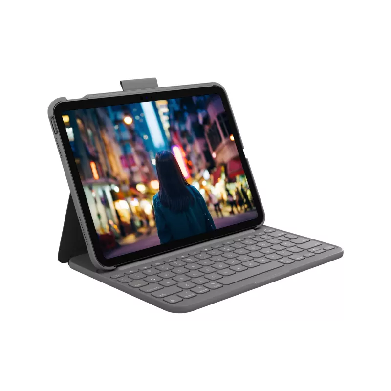 Logitech cienki Folio Szary Bluetooth QWERTZ Szwajcarska Klawiatura do iPada
