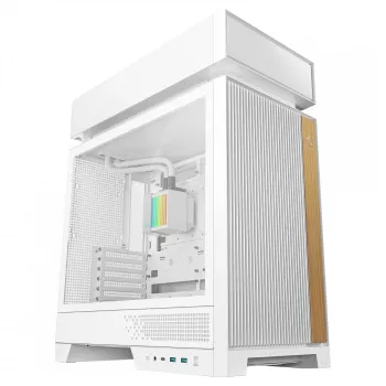Obudowa komputera stacjonarnego DeepCool CL6600 WH — biała, obsługa zasilaczy ATX/PS2/SFX/SFX-L, przód 140 mm, góra/tył 120/140 mm, napędy 2.5 cala i 3.5 cala
