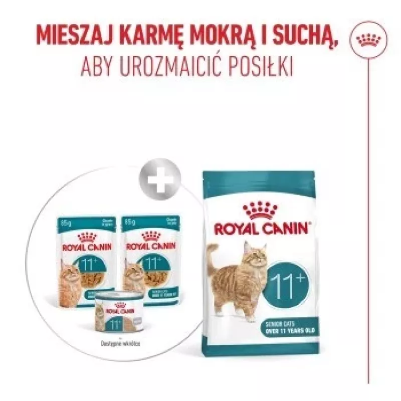 Mokra karma dla kota Royal Canin FHN Ageing 11+ Gravy 12×85 g – kompletne mokre tacki dla seniorów