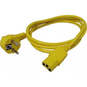 ROLINE - Kabel zasilający - CEE 7/7 (M) kątowy do IEC 60320 C13 prosty - AC 250 V - 10 A - 1,8 m - Żółty - Niemcy (19.08.1011)