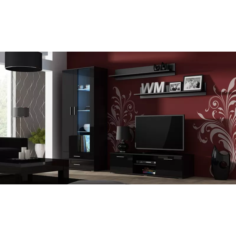 Cama stojak TV SOHO 140 czarny/czarny połysk
