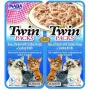 Mokry przysmak dla kota INABA Twin Tuna z kurczakiem i przegrzebkami w bulionie 2x40 g saszetka, smak rybny, wilgotność 86,5%