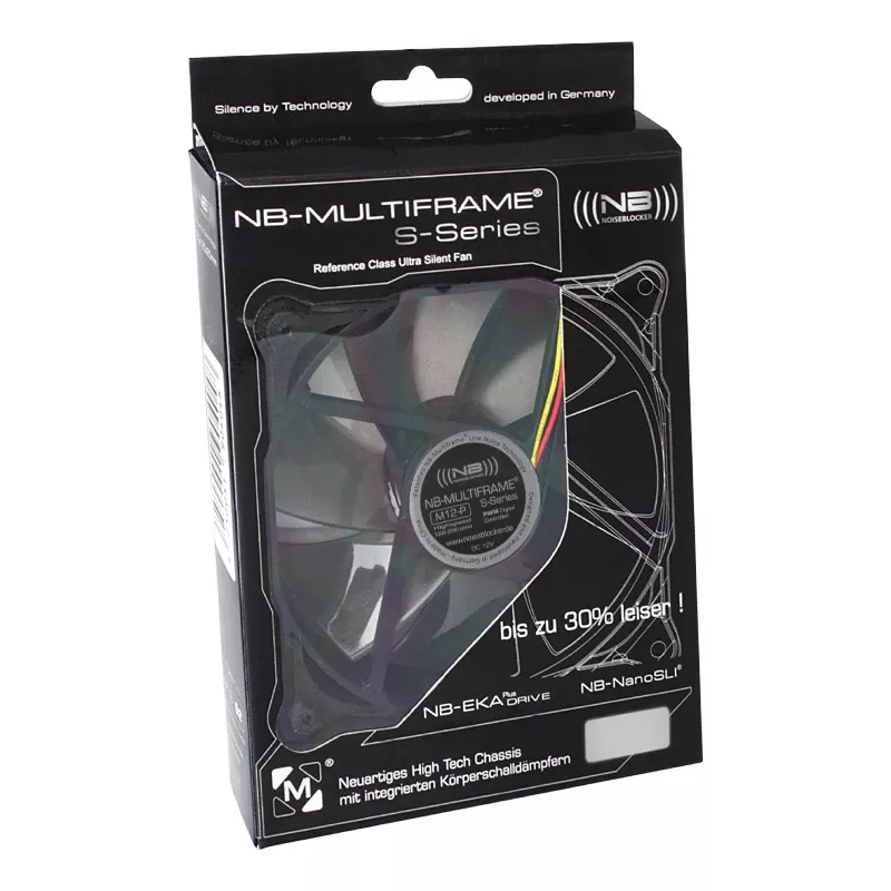 NoiseBlocker Multiframe M12-P Wentylator do obudowy komputera 120 mm, 2000 RPM, 133 m³/h, 4,5 V, czarny