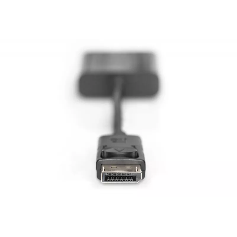 Kabel przejściowy Assmann DisplayPort. DP - HD15 M/M. 0,15 m z blokadą. Zgodność z DP 1.1. UL. czarny bez ekranowania. 32AWG (AK-340410-001-S)