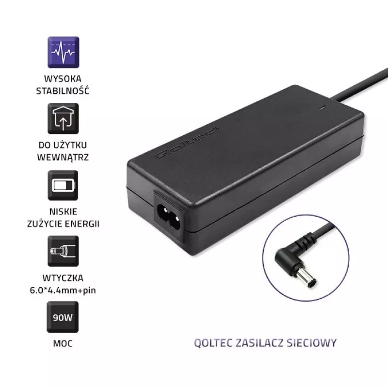 Qoltec 50088.90W zasilacz AC/DC Wewnętrzny Czarny
