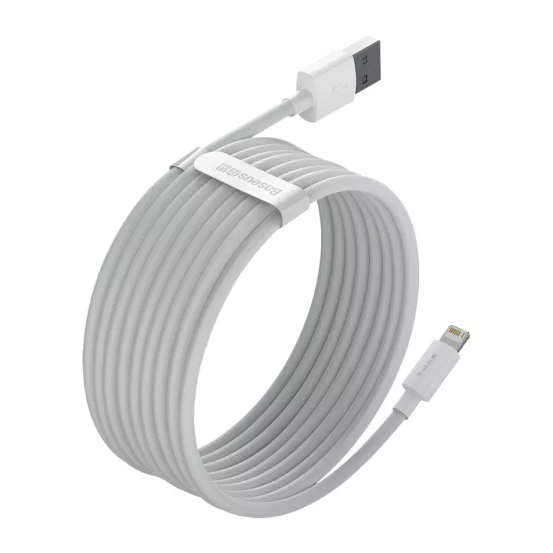 Kabel do telefonów komórkowych Baseus TZCALZJ-02 biały 1,5 m USB A Lightning