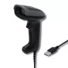 Ręczny czytnik kodów kreskowych QOLTEC 50863 — skaner 1D/2D, przewodowy USB, sensor LED, czarny, 5V, kabel 1,8 m
