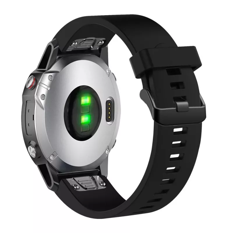 Silikonowy pasek do zegarka FIXED do Garmin QuickFit 20 mm, czarny