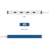 Hyper HyperDrive Flex 4-portowy hub USB-C, biały/niebieski | HD5201BUGL