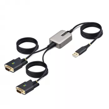 StarTech.com 13ft (4m) 2-portowy adapter kablowya USB na szeregowy, wymienne śruby/nakrętki DB9, zachowanie COM, USB-A na DB9 RS232, FTDI, ochrona ESD poziomu 4, Windows/macOS/ChromeOS/Linux — wytrzymała konstrukcja TPE