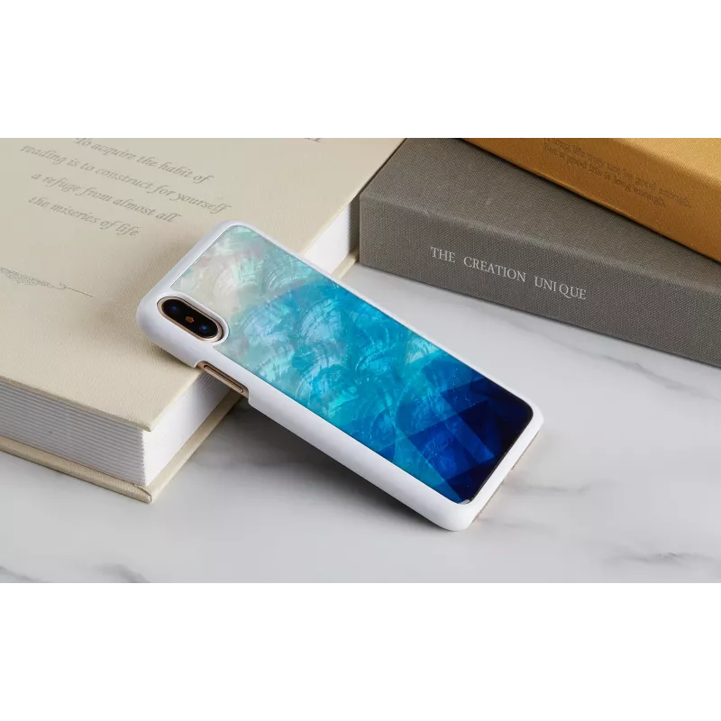 Etui na smartfon iKins do iPhone XS/S niebieskie jezioro białe
