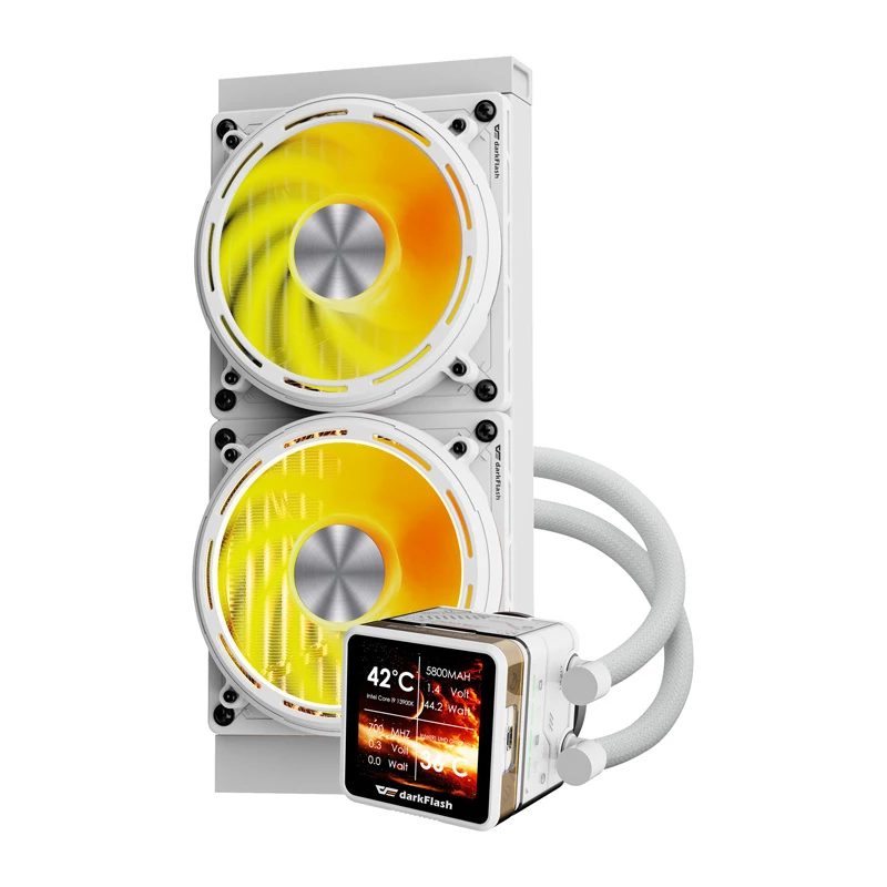 Chłodzenie wodne CPU Darkflash DE240 (białe) — chłodnica 240 mm, układ zamknięty AIO