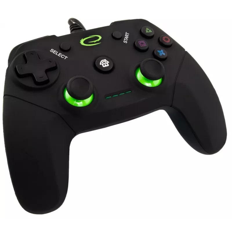 Gamepad ESPERANZA EGG110K przewodowy USB z wibracją, 12 przycisków, kabel 1,5 m — do PC i PS3