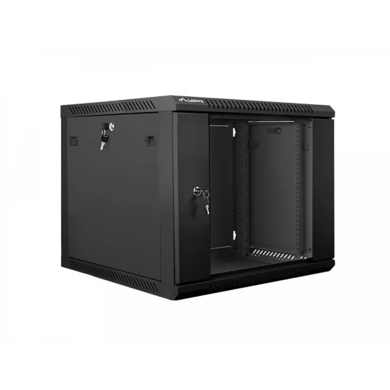 Szafa ścienna LANBERG 9U 19 cali WF01-6609-10B, 600×600×507 mm, 60 kg, IP20, czarna