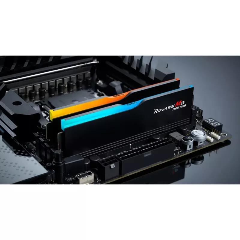DIMM 32 GB DDR5-6000 (2x 16 GB) Dual-Kit, Arbeitsspeicher schwarz, F5-6000J3636F16GX2-RM5NRK, Ripjaws M5 Neo RGB, AMD EXPO