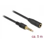 Kabel audio 3,5 mm męski na żeński DeLOCK 85635 5 m czarny