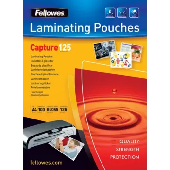 Fellowes Glossy 125 Micron Card Laminating Pouch - 75x105mm