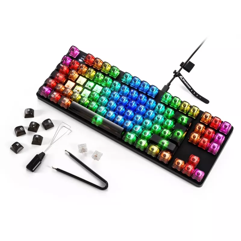 Mechaniczna klawiatura gamingowa Sharkoon Crystal Shark Czarny DE z podświetleniem RGB