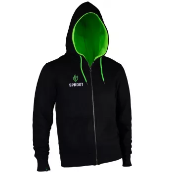 GamersWear SPROUT Basic bluza z kapturem na zamek rozm. M czarna/zielona
