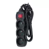 Przedłużacz ESPERANZA ELK210K — kabel 1,5 m, 3 gniazda AC typu E, wtyczka kątowa, do użytku wewnątrz pomieszczeń, czarny