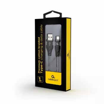 Kabel USB-C na USB 2.0 1m Czarno-Biały / CC-USB2B-AMCM-1M-BW GEMBIRD