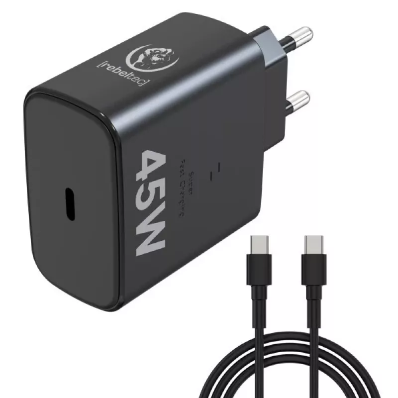 Szybka ładowarka Rebeltec USB-C RBLAKT00026 45W do notebooków i telefonów