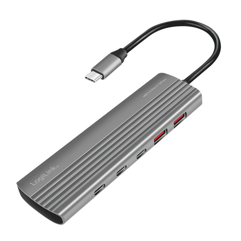 Ultra cienki hub USB 3.2 2xUSB-A, 8xUSB-C, PD, 100W