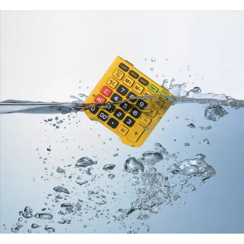 CASIO KALKULATOR BIUROWY WODOODPORNY WM-320MT-S, 12-cyfrowy wyświetlacz. Odłączana klawiatura, 108.5x168.5, Poziom wodo- i pyłoszczelności: IP54