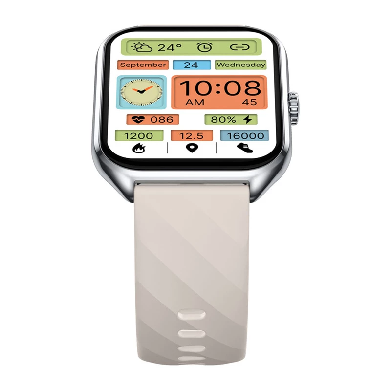 Smartwatch Zeblaze GTS 4 — 1,94 cala (4,93 cm) AMOLED 466×466 px, ekran dotykowy, Wi‑Fi, metalowa obudowa, silikonowy pasek (biały)