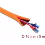 Osłona na kable samozamykająca się dwuwarstwowa DELOCK 5 m × 16 mm, pomarańczowa