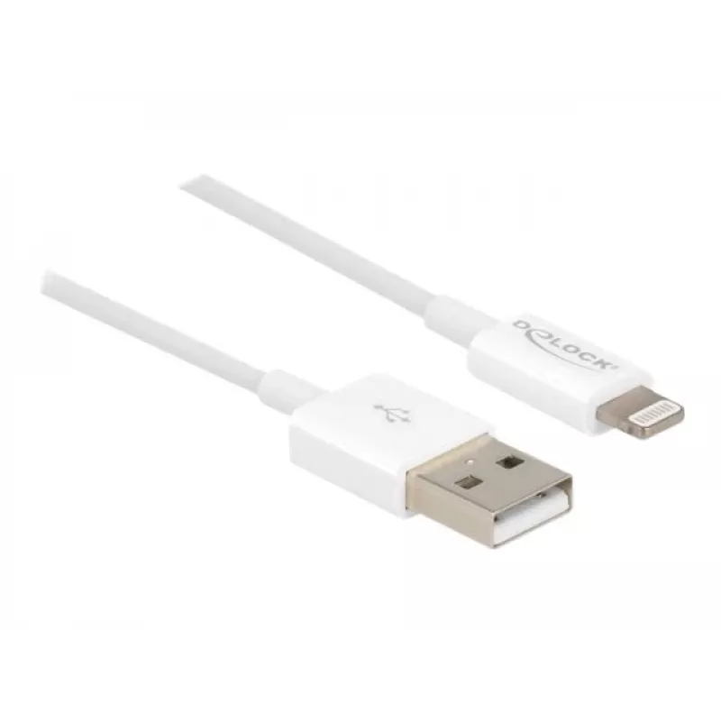 Kabel USB do transmisji danych i ładowania DeLOCK 83000 do iPhone iPad iPod biały 1 m