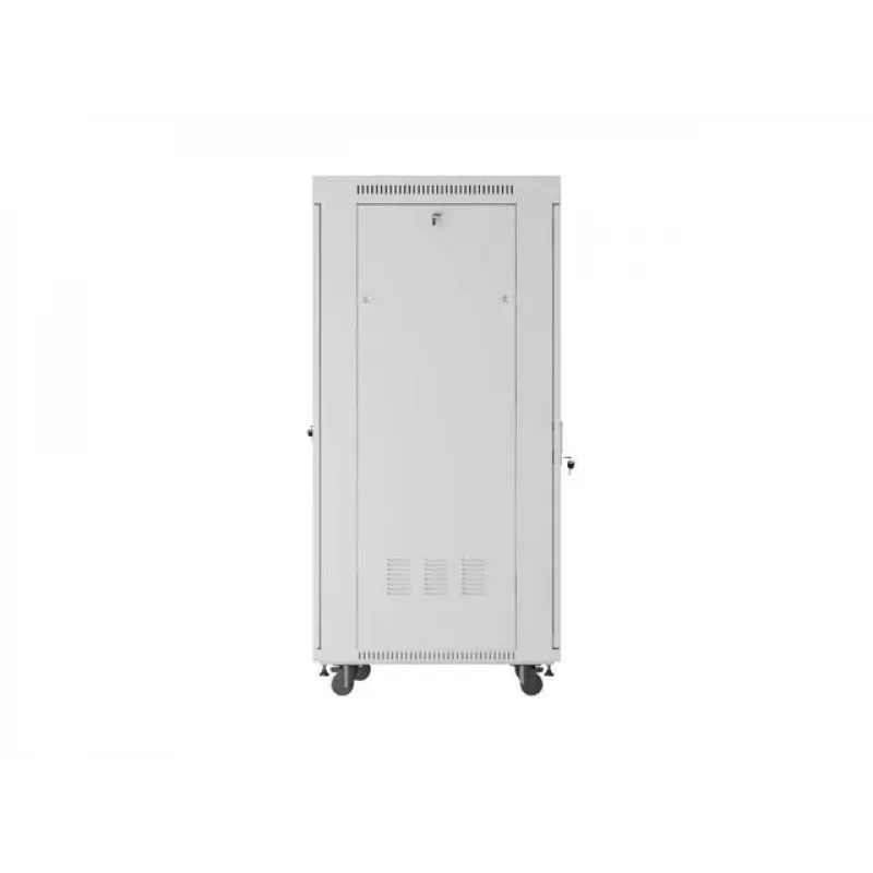 19-calowa szafa stojąca LANBERG 32U 600×800 mm szara z drzwiami szklanymi i LCD (płaski Pack)