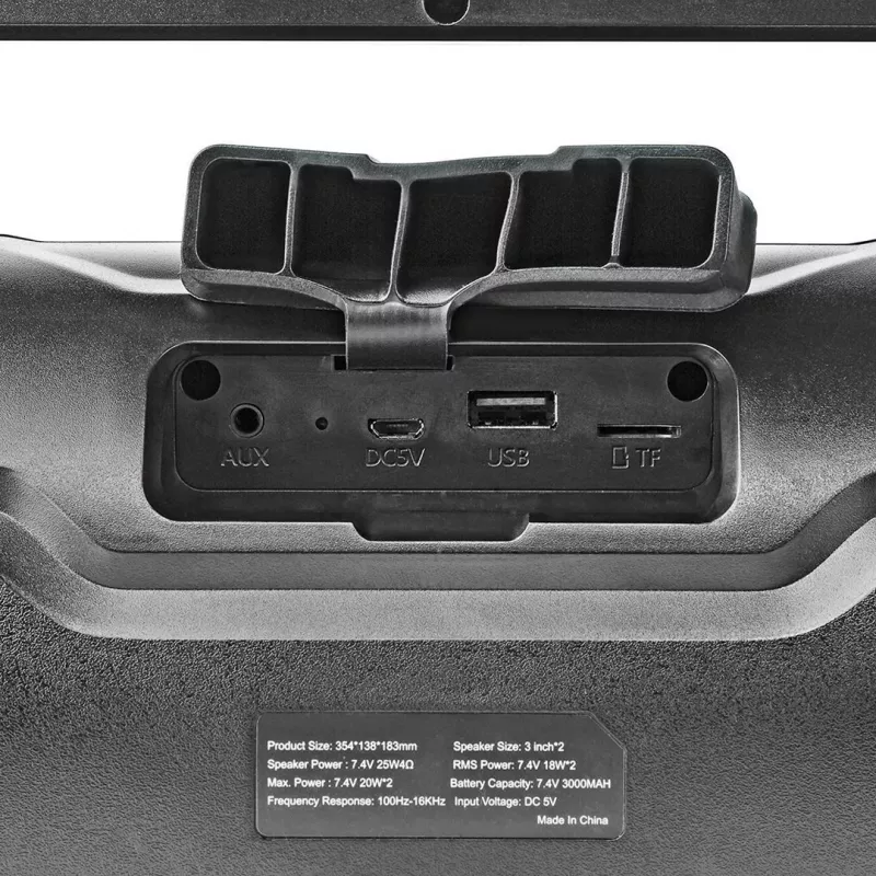 Nedis SPBB310BK głośnik przenośny/imprezowy Głośnik stereo przenośny czarny 36 W