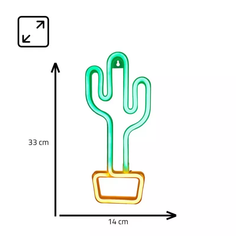 Neon dekoracyjny LED MANTA SNL07GN zielono-żółty kaktus