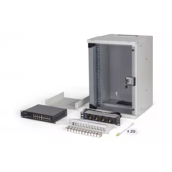 Szafa rack naścienna Digitus DN-49102-SET 9U 315 x 300 mm Szary