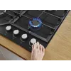 Gas hob Gorenje GT641KB, built-in 60 cm, 4 gas zones, tempered glass, cast iron grates, rotary knobs