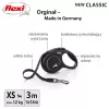 Smycz automatyczna Flexi New Classic Cat XS 3 m — linka dla małych zwierząt, czarna, maks. obciążenie 8 kg