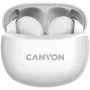 Słuchawki Bluetooth Canyon TWS-5, z mikrofonem, BT V5.3 JL 6983D4, pasmo przenoszenia: 20Hz-20kHz, bateria słuchawek 40mAh*2 + etui ładujące 500mAh, USB-C