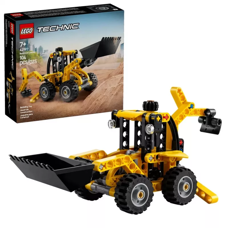 Zestaw konstrukcyjny LEGO Technic Ładowarka teleskopowa 42197 — przegubowe skrętne kierowanie, działająca ładowarka, 104 elementów, zalecany wiek 7+