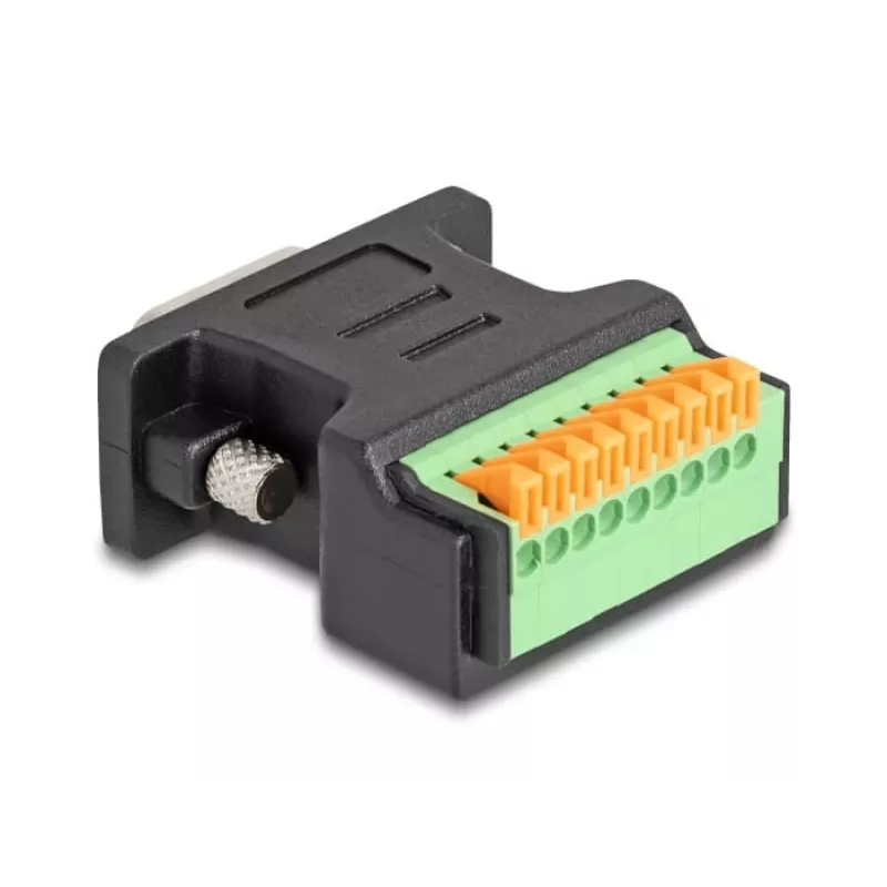DeLOCK Adapter D-Sub 9 męski na blok zaciskowy z przyciskiem