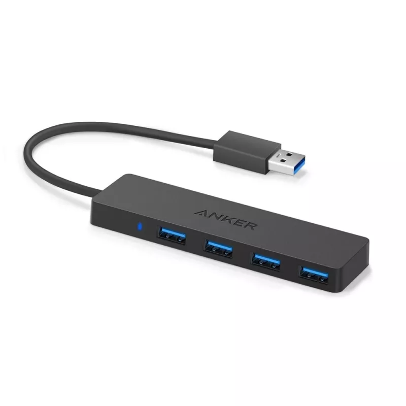 Koncentrator USB Anker Innovations A7516016 USB 3.2 Gen 1 Typ-A 5000 Mbit/s Czarny