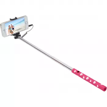 Ultron selfie hot shot Pink - 15 - 45 cm Selfie Stick z przyciskiem migawki na uchwycie - do smartfonów takich jak Samsung Galaxy, iPhone i innych (173951)