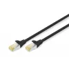 Digitus Professional - Kabel krosowy - RJ-45 (M) do RJ-45 (M) - 25 cm - SFTP - CAT 6a - bezhalogenowy, formowany - czarny (DK-1644-A-0025/BL)