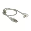Kabel USB DeLOCK 84811 USB 2.0 0.5 m USB A USB B Srebrny Przezroczysty