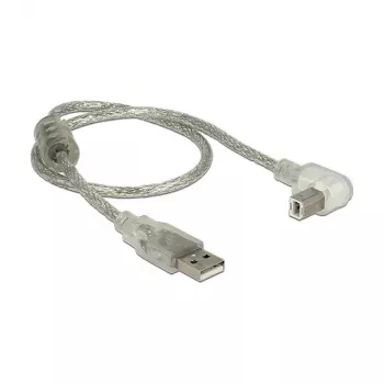 Kabel USB DeLOCK 84811 USB 2.0 0.5 m USB A USB B Srebrny Przezroczysty