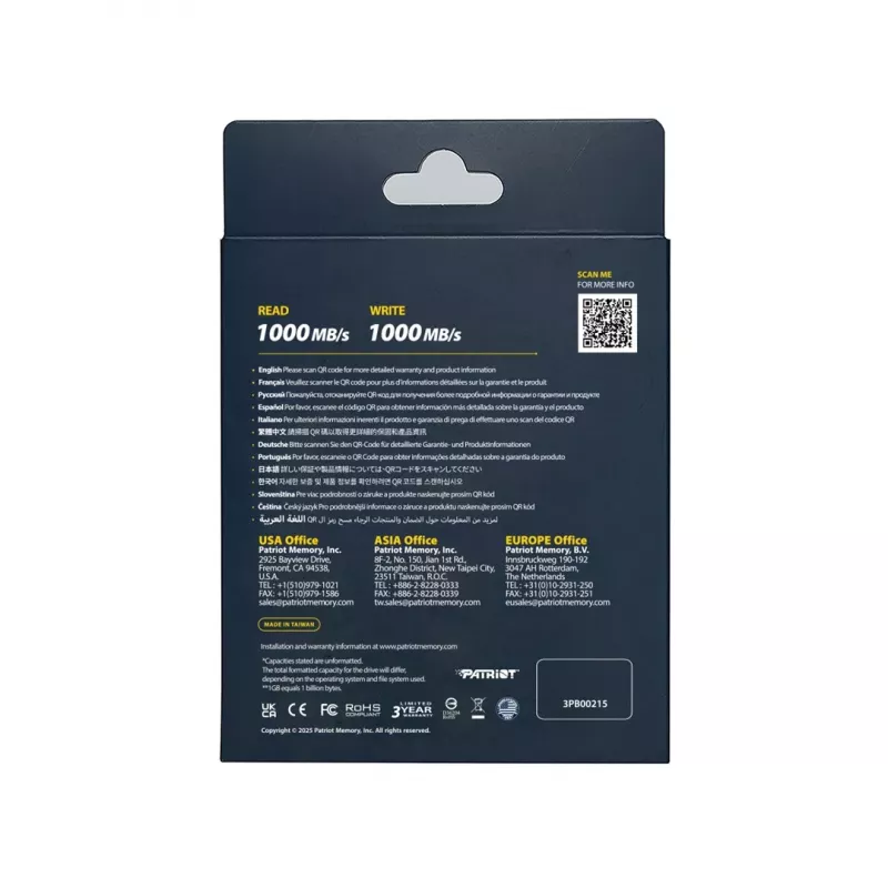 Patriot Memory Transporter Lite 512 GB USB Type-C 3.2 Gen 2 (3.1 Gen 2) (PTPL512GPECB) Czarny