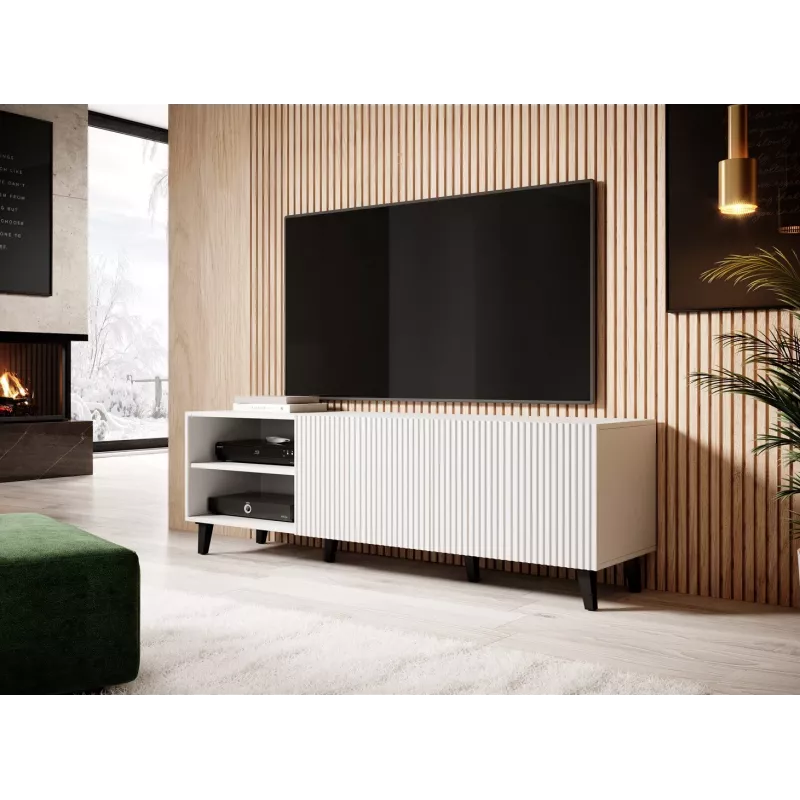 Cama szafka RTV PAFOS 150x42x52 biały matowy