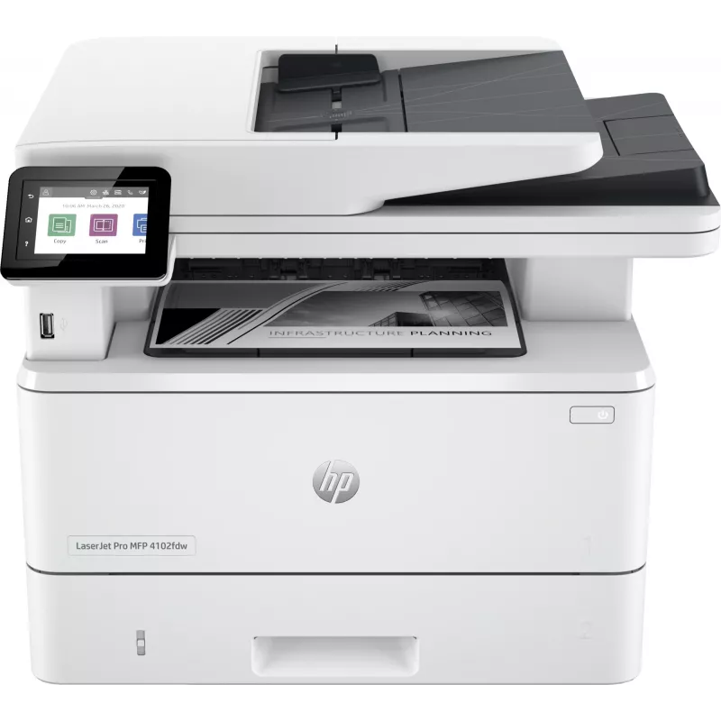 Drukarka HP LaserJet Pro MFP 4102dw, Laser, Drukowanie monochromatyczne, 1200 x 1200 DPI, A4, Drukowanie bezpośrednie, Biała